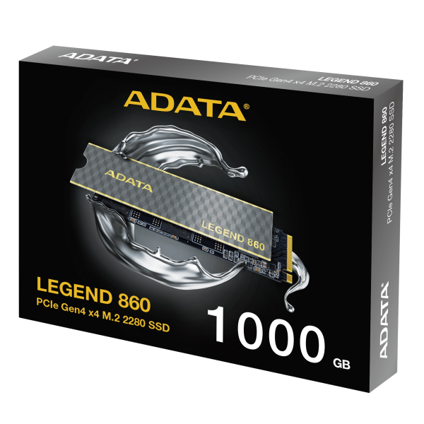 Adata disco ssd 1tb adata legend 860 gen4 x4 m.2 nvme 2280 p/n sleg-860-1000gcs 1TB PCIe 4.0