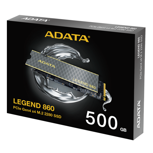 Adata disco ssd 500gb adata legend 860 gen4 x4 m.2 nvme 2280 p/n sleg-860-500gcs 500GB PCIe 4.0