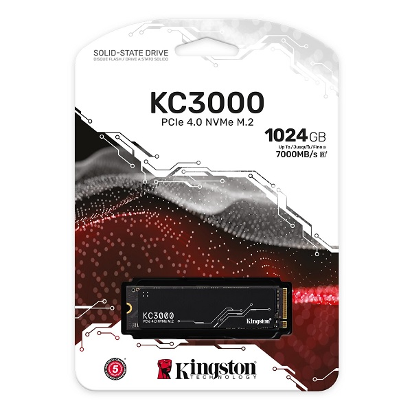 Kingston disco kingston de estado solido ssd 1tb kc3000 m.2 2280 nvme pci-e p/n skc3000s/1024g 1TB PCIe 3.0