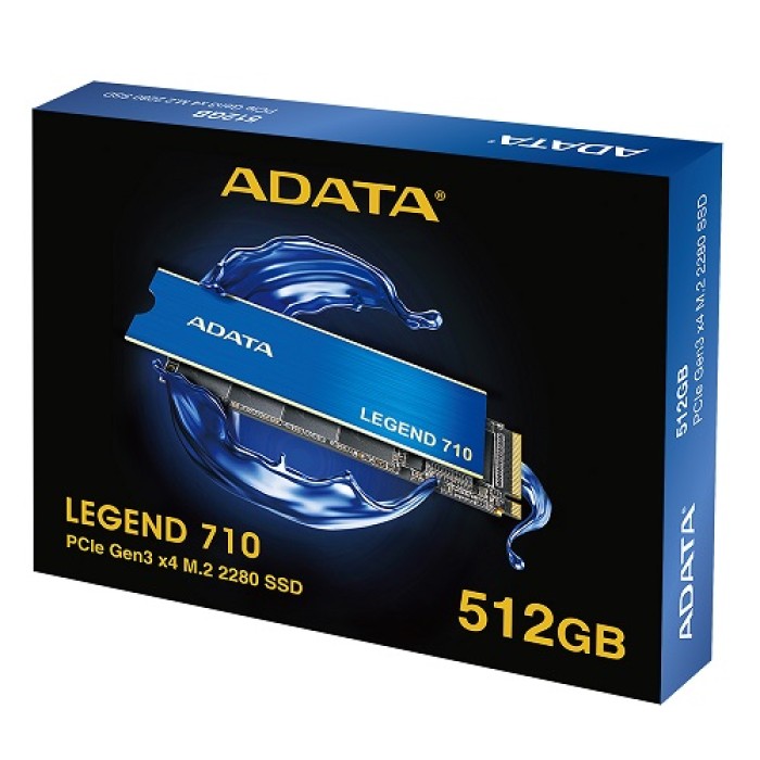 Adata disco ssd 512gb adata legend 710 gen3 x4 m.2 nvme 2280 p/n aleg-710-512gcs 512GB PCIe 3.0