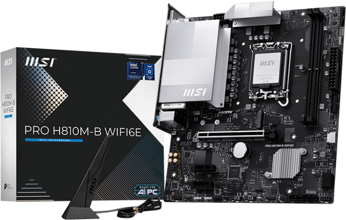 MSI PRO H810M-B WIFI6E ( , , Micro ATX, Wi-Fi 6E) [PRO H810M-B WIFI6E] LGA1851 H810