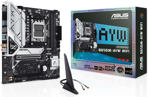 Asus M/B sAM5 (AMD) B650M-AYW WIFI 2x Micro ATX AM5 B650