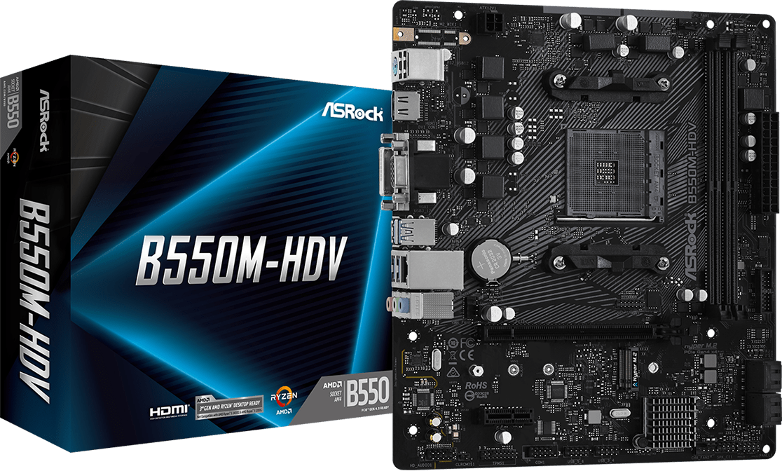 Asrock M/B ASROCK B550M-HDV AM4 B550