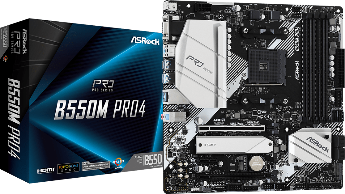 Asrock M/B ASROCK B550M PRO4 AM4 B550