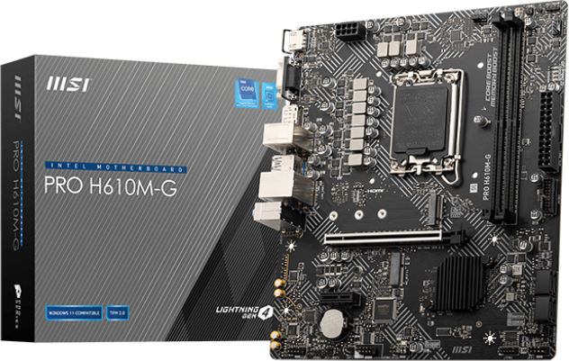 MSI PRO H610M-G , Tarjeta Madre , 4x SATA 3 (6.0 Gb/S). LGA1700 H610
