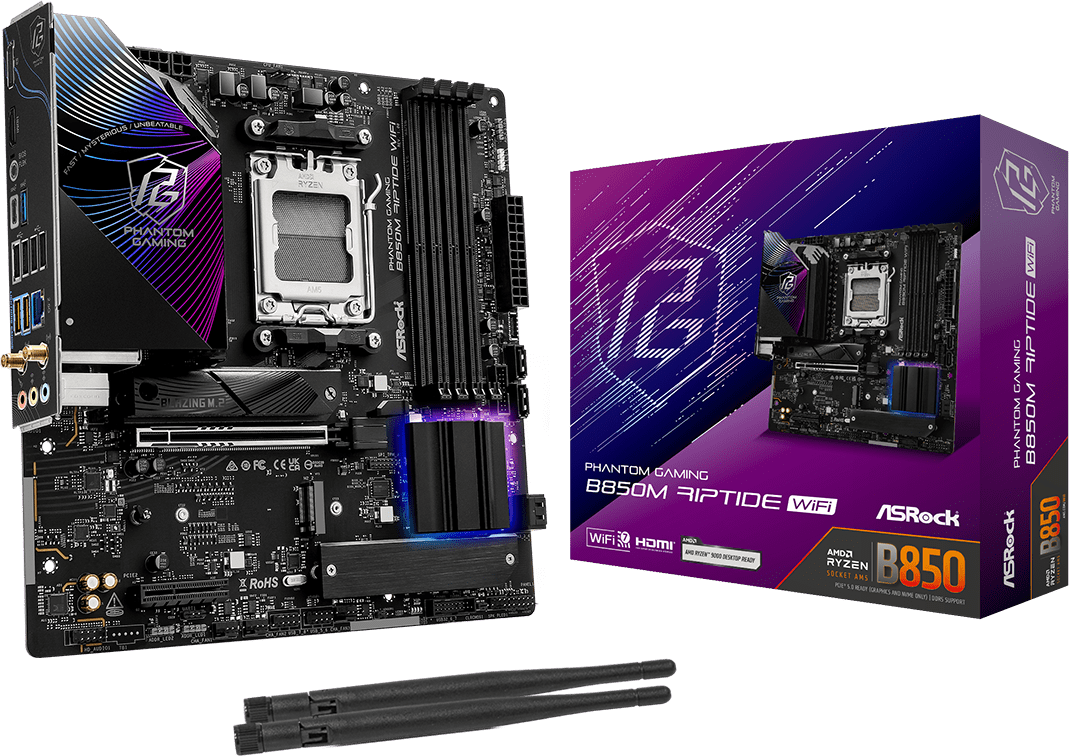 Asrock AMD AM5 B850M | ASRock Riptide WiFi | mATX AM5 B850