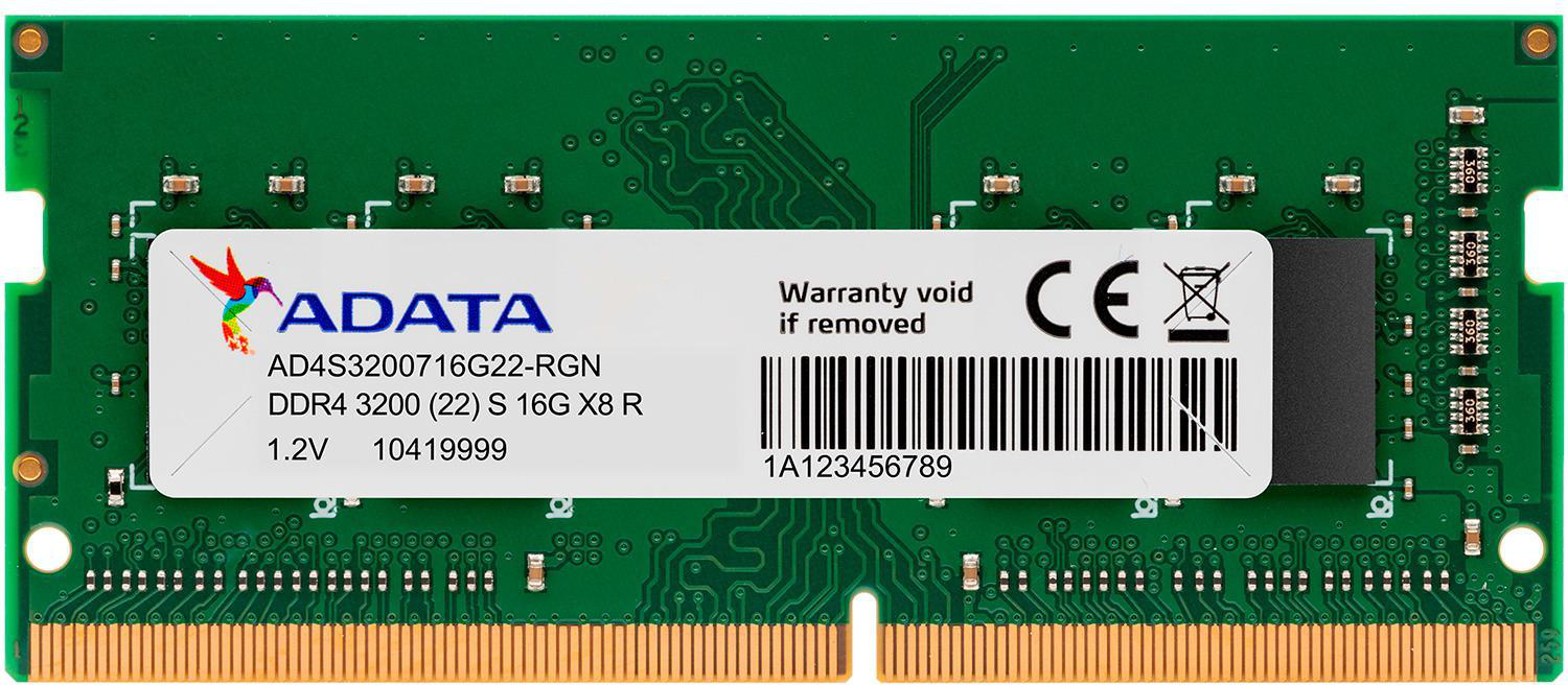 Adata Memoria RAM SODIMM 16GB 3200 DDR4 Laptop/Notebook AD4S320016G22-SGN