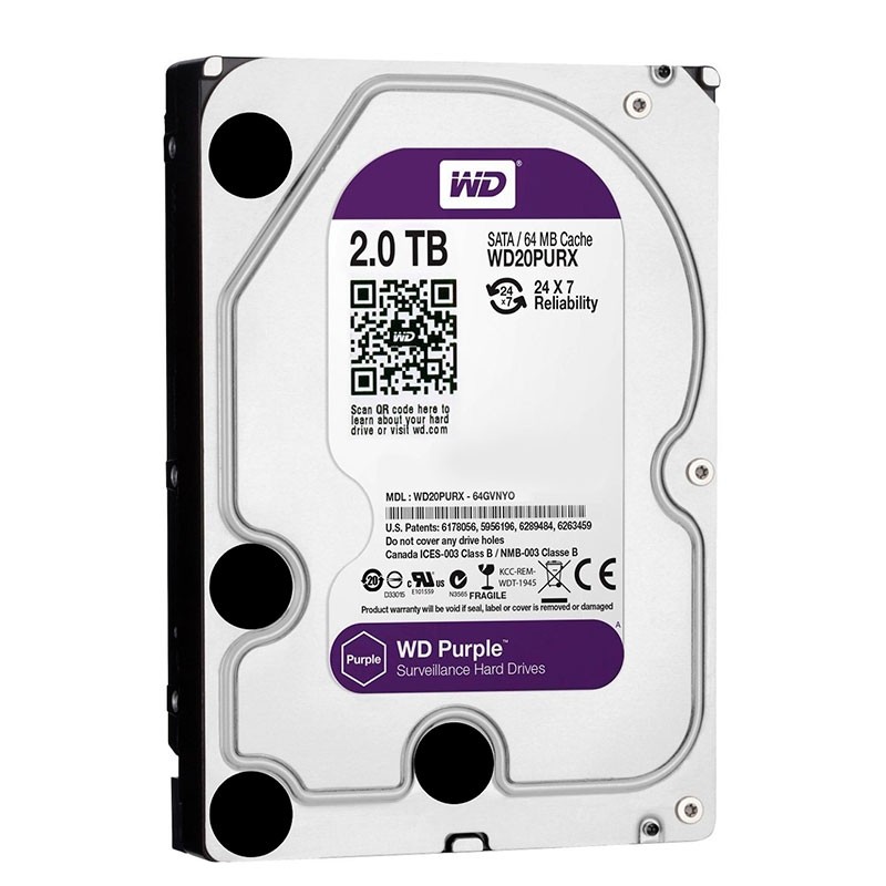 Western Digital Disco Duro de Videovigilancia 2TB WD Purple, 5400RPM, Caché 64mb, 3.5\" 2TB 5400RPM 3.5"