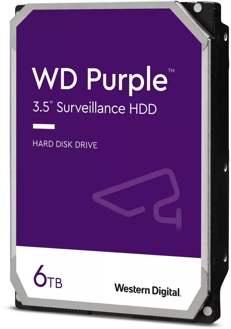 Western Digital HDD 6 TB - Western Digital Purple - 5400 rpm - 3.5" - SATA 3 (6.0 Gb/s) (WD64PURZ) 6TB 5400RPM 3.5"