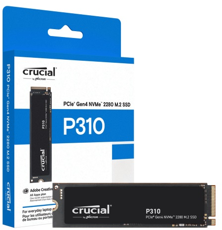 Crucial SSD M.2 (2280) - 1 TB - Crucial P310 - NVMe PCIe 4.0 x4 (CT1000P310SSD8) 1TB PCIe 4.0