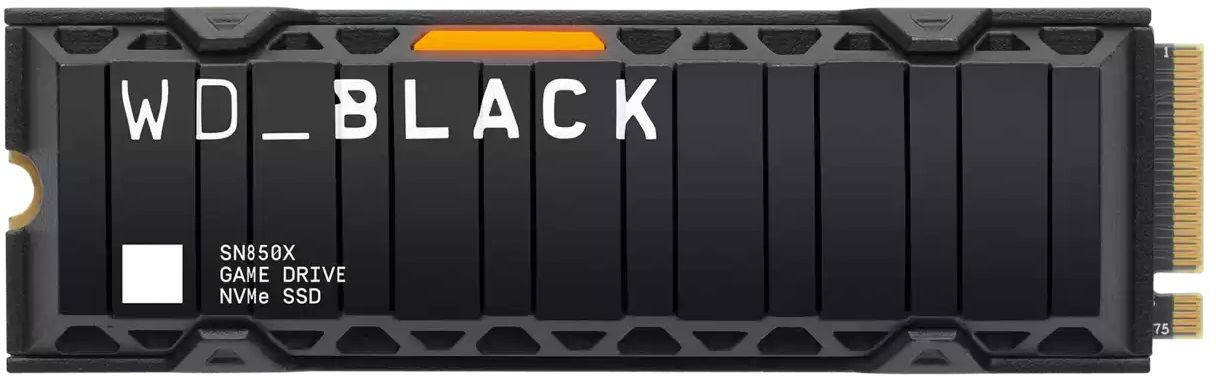 Western Digital disco de estado solido western digital black sn850x 2tb m.2 2280 pcie 4.0 x4 (nvme) con disipador p/n wds200t2xhe 2TB PCIe 4.0