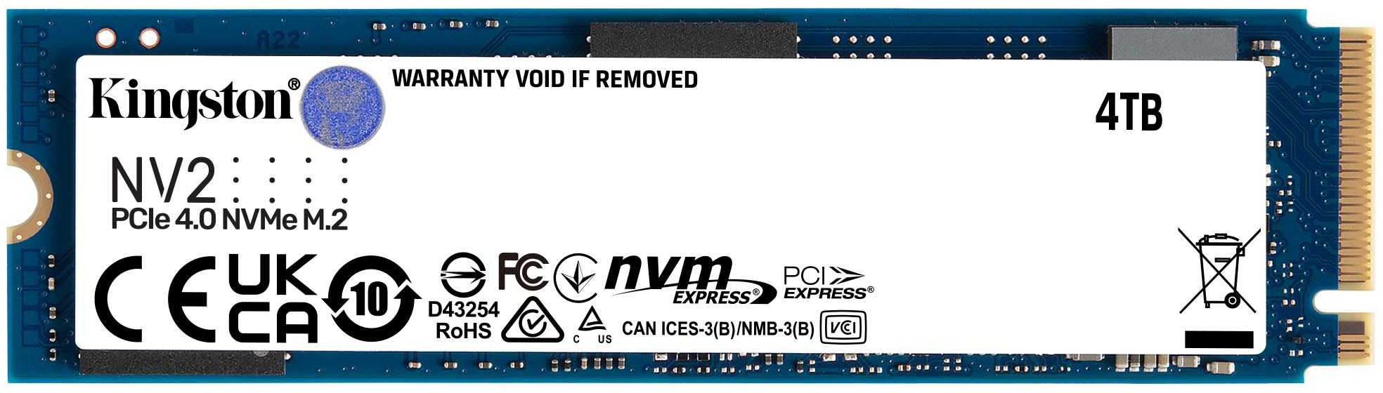 Kingston Kingston NV2 PCIe 4.0 NVMe SSD 250GB (SNV2S/250G). 250GB PCIe 4.0