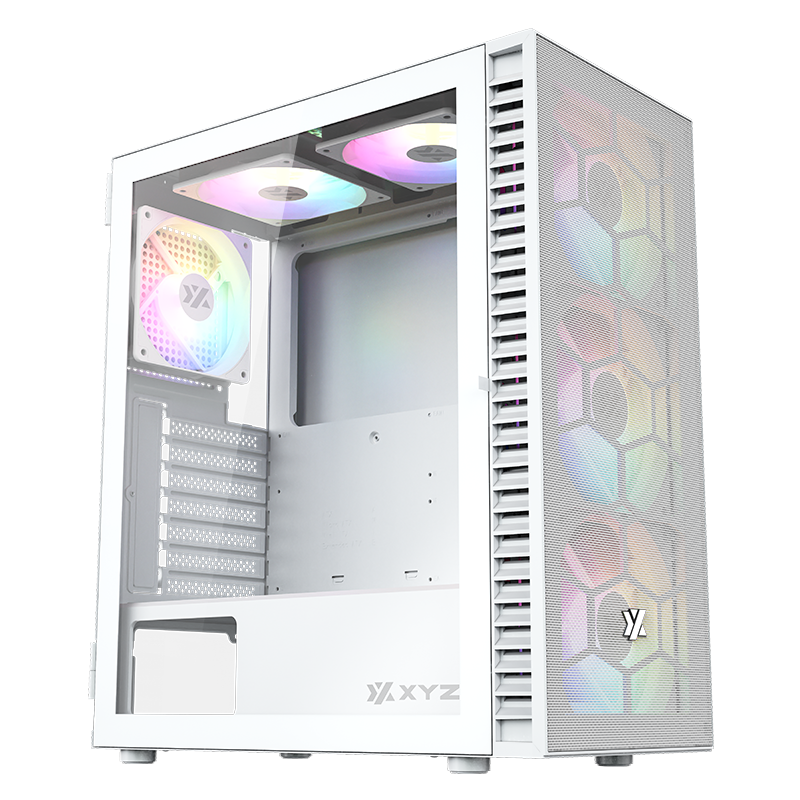 XYZ PC GEAR XYZ AIRONE 100 MESH White, Incluye 6 Ventiladores ARGB, ATX, m-ATX, Mini ITX