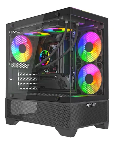 AIRFLOW - AIRFLOW 10D10 - S/Fuente - mATX - Negro - Incluye 3 Ventiladores RGB 120mm Micro ATX