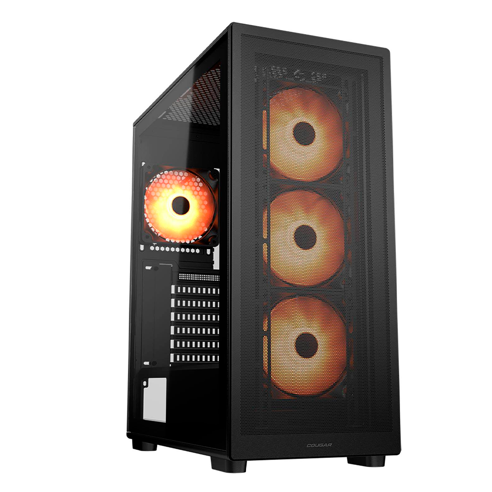 COUGAR - Cougar MX220 RGB - S/Fuente - ATX - Negro - Incluye 3 FAN 120mm ARGB Frontales + 1 FAN ARGB 120mm Trasero (382AC80.0001) ATX