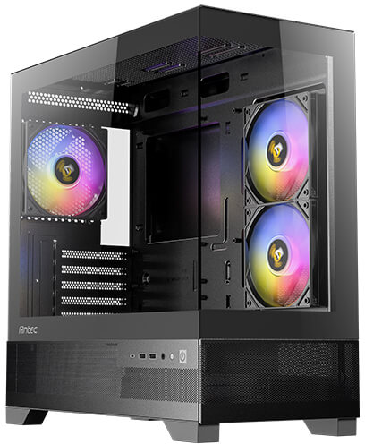 ANTEC - Antec CX500M ARGB - S/Fuente - m-ATX - Black -  Incluye 3 Ventiladores 120mm ARGB, 2 Laterales y trasero Micro ATX