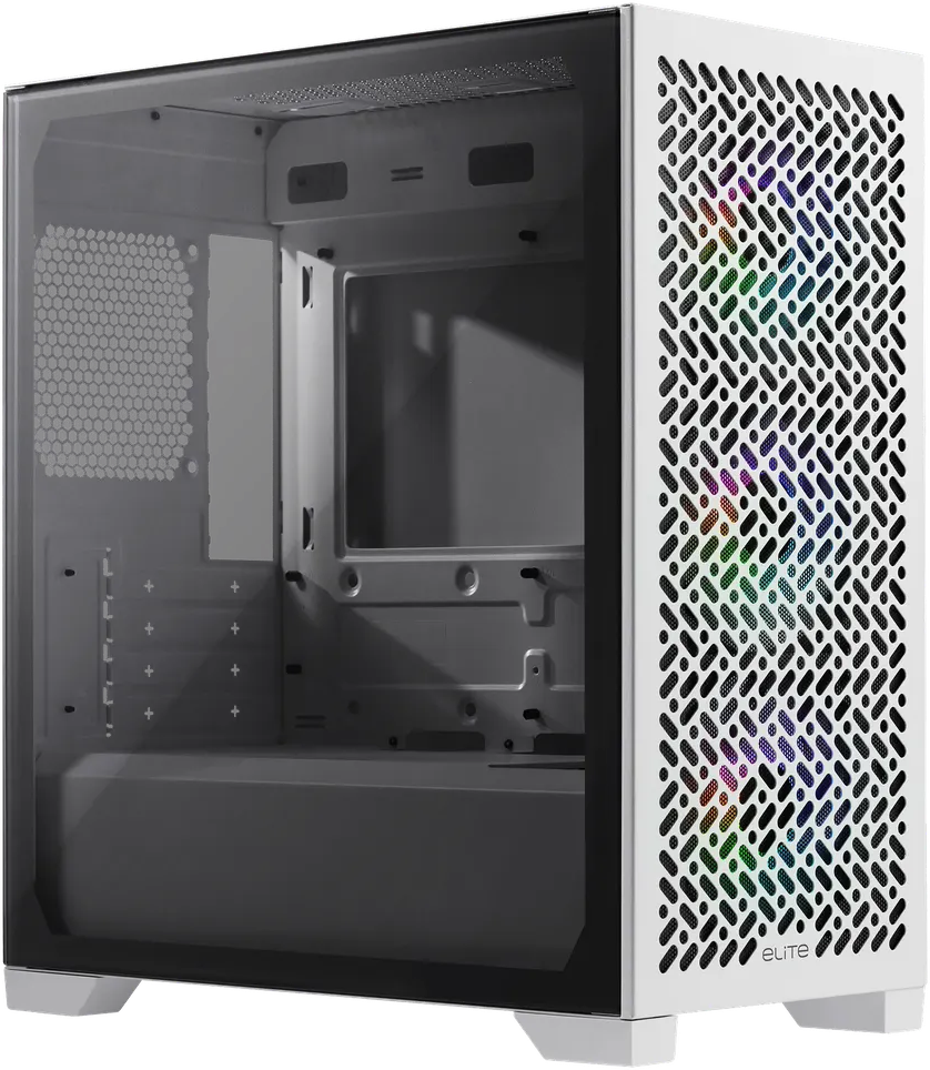 COOLER MASTER - Cooler Master  Elite 302 - S/Fuente - m-ATX - Blanco - Incluye 3 ventiladores ARGB 120mm Frontales Micro ATX
