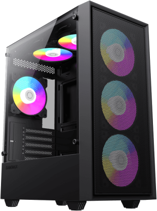 GAMEMAX - Gamemax Storm - S/Fuente - Micro ATX - RGB - Gris Oscuro (Incluye 1 Fan 120mm ARGB Trasero) Micro ATX