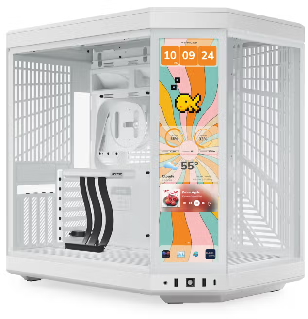 HYTE Y70 Snow White ATX con Riser PCIe 4.0 Incluido (NO INCLUYE LCD) CS-HYTE-Y70-WW ATX
