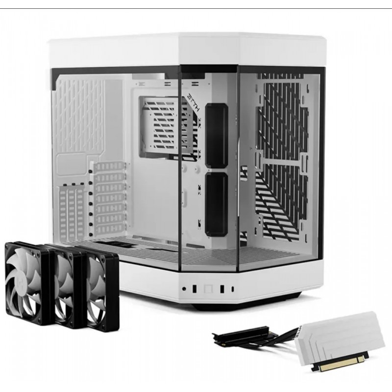 HYTE Y60 WHITE / WHITE (Refurbished) ATX CASE 3X 120mm Fan Riser Cable PCIe 4.0 Included Aesthetic CS-HYTE-Y60-R1-WW ATX