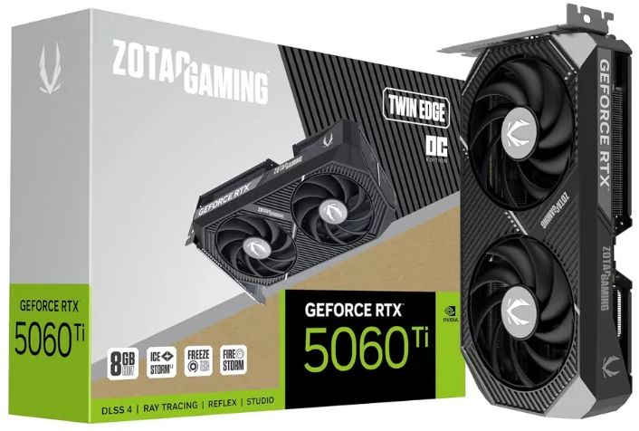 Imagen del Zotac Geforce RTX 5060 TI 8G Twin Edge OC [ZT-B50610H-10A]